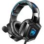 RUNMUS Gaming Headset for PS4, Xbox One, PC Headset w/Surround Sound, Noise Canceling Over Ear Headphones with Mic & LED Light, Compatible with PS5, PS4, Xbox One, Switch, PC, PS2, Mac, Laptop