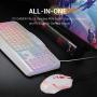 Redragon S101 Wired Gaming Keyboard and Mouse Combo RGB Backlit Gaming Keyboard with Multimedia Keys Wrist Rest and Red Backlit Gaming Mouse 3200 DPI for Windows PC Gamers (White)