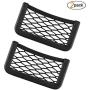 Car Storage Organizer, DSSKY 2-Pack Universal Car String Bag Car Seat Side Storage, 7.9 X 3.2 Net Bag Mesh Pocket Organizer Stick-on for Purse Bag Phone