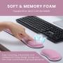 VicTsing Keyboard Wrist Rest Pad & Mouse Wrist Rest, Memory Foam & Superfine Fibre, Easy Typing and Pain Relief for Computer, Laptop, Office, Pink