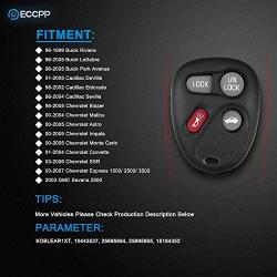 ECCPP Car Key Fob (Shell Case) 1PC 4 Buttons Keyless Entry Remote Control Replacement for Cadillac for Buick for GMC 96 97 98 99 00 01 02 03 04 05 KOBLEAR1XT