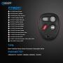 ECCPP Car Key Fob (Shell Case) 1PC 4 Buttons Keyless Entry Remote Control Replacement for Cadillac for Buick for GMC 96 97 98 99 00 01 02 03 04 05 KOBLEAR1XT