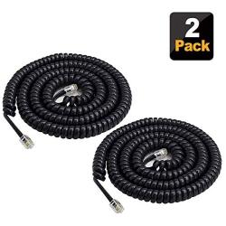 Phone Cord Landline,SHONCO 2 Pack Black Coiled Telephone Handset Cord 23 Ft Uncoiled / 3 ft Coiled Telephone Cord Line Wire Telephone Accessory