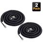 Phone Cord Landline,SHONCO 2 Pack Black Coiled Telephone Handset Cord 23 Ft Uncoiled / 3 ft Coiled Telephone Cord Line Wire Telephone Accessory