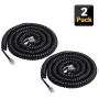 Phone Cord Landline,SHONCO 2 Pack Black Coiled Telephone Handset Cord 23 Ft Uncoiled / 3 ft Coiled Telephone Cord Line Wire Telephone Accessory