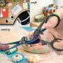 BIHRTC 3Pairs Scissors 4.5 Inch Stork Sewing Scissors and 3.6 Inch Embroidery Scissors Cross Stitch Scissors DIY Tools Shears for Sewing Craft Needlework Art Work Office Everyday Use Coloful