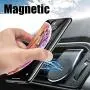 Car Phone Magnetic Clip-on Stand, MamaWin Aluminum Alloy Portable Car Cell Phone Non Adhesive Holder Mount, Metal Mobile Phone Holder for iPhone, Android Phone, 1 Pack, Black