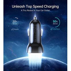 USB C Car Charger, CHOETECH 36W Dual Fast PD 3.0 Port Mini Type C Car Charger Adapter Compatible with iPhone 12/12 Pro Max/12 Mini/11/11 Pro Max/X/SE, Galaxy Note20/S20/S10, iPad Pro, Airpods Pro