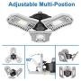 Garage Lights Deformable 2 Pack - Three Leaf Garage Light 60W 6000LM 6000K for Garage (No Motion Activated), Silver, Retinabc