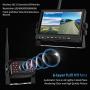 Backup Camera Wireless, Backup Camera for Trucks, Trailer Backup Camera System DVR Digital Wireless AHD Video Recording (Rear & Front View Camera) 7 inch Monitor for Bus/Motorhome 12V-24V Night Vision