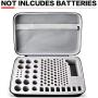 Battery Organizer, Batteries Storage Case with Tester, Containers Box Holder Bag fits for AA AAA AAAA 9V C D Lithium 3V(Not Includes Batteries)