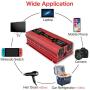Cantonape 1000W/2000W(Peak) Car Power Inverter DC 12V to 110V AC Converter with LCD Display Dual AC Outlets and Dual USB Car Charger for Car Home Laptop Truck (Red)