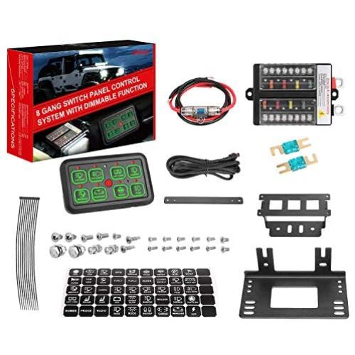 8 Gang Switch Panel Automatic Dimmable, Swatow Industries Switch Pod Electronic Relay System Circuit Control Box Universal Touch Switch Box Power System for Truck ATV UTV Car Boat Waterproof