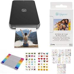 Lifeprint 2x3 Ultra Slim Printer Portable Bluetooth Enabled (Black) Starter Bundle