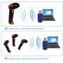 Tera Barcode Scanner Wireless Versatile 2-in-1 (2.4Ghz Wireless+USB 2.0 Wired) Rechargeable 1D Barcode Reader USB Handheld Bar Code Scanner Wireless with Stand