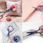 BIHRTC Small Sewing Scissors 5 Inch Fabric Scissors Rainbow Embroidery Scissors Stainless Steel Scissors Shears for Sewing Craft Office Needlepoint Artwok DIY Tools Scissors