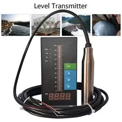 Pressure Transducer Submersible Level Transducer,4-20MA Digital Water Level Display Meter Intelligent Pressure Controller Light Column Display,6m Cable Liquid Depth Level Meter Sensor