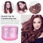 Upgrade Heating Cap for Hair Spa Beauty Steamer Nourishing Hat Hair Thermal Treatment Cap with 2 Mode Temperature Control, Bright Pink
