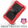 SEYMAC stock Case for FireHD 8/8Plus (10th Generation 2020 Release), Full-Body Drop-Proof Case with 360 Degrees Rotating Stand [Pen Holder][Screen Protector] for FireHD 8/8 Plus 10th Gen (Black+Red)