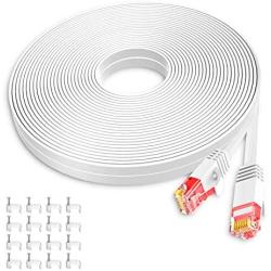 Cat 6 Ethernet Cable 35 ft Faster Than cat 5E, Flat LAN RJ45 high Speed Internet Cable for modems, routers, adapters, switches, Cameras, TV Boxes, hubs