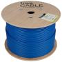 trueCABLE Cat6 Plenum Shielded (CMP), 1000ft, Blue, 23AWG Solid Bare Copper, 550MHz, ETL Listed, Overall Foil Shield (FTP), Bulk Ethernet Cable