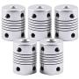 Saiper Flexible Couplings 5mm to 8mm (5pcs) Aluminum Alloy Joint Connector Compatible with NEMA 17 Stepper Motors, RepRap 3D Printer or CNC Machine, 3D Printer Accessories