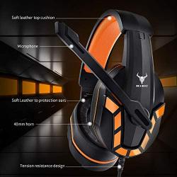 Kikc PS4 Gaming Headset with Mic for Xbox One, Nintendo Switch, Mobile Phone, iPad, PC and Notebook, Controllable Volume Gaming Headphones with Soft Earmuffs