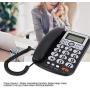 Wired Corded Telephone,Desktop Landline Telephone FSK/DTMF Noise Cancelling Large Button Phone,Real-time Date,Call Time Record with Caller ID LCD Display,Speakerphone for Home/Hotel/Office( Black)