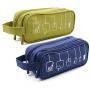 HONSKY 2 Set Medium Water Repellent Travel Electronics Accessories Gadget Cable Cord Organizer, Hanging Cosmetic Makeup Toiletry Space Storage Bags Cases Pouch for Kids Women Men, Green & Dark Blue