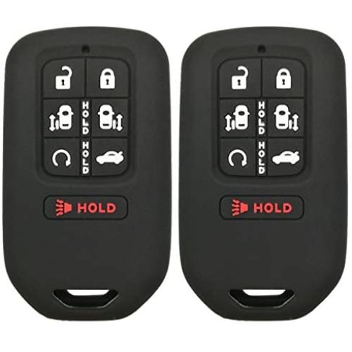 2Pcs Coolbestda Silicone 7buttons Key Fob Remote Skin Cover Protector Keyless Entry Case Accessories for 2020 2019 2018 Honda Odyssey elite Ex