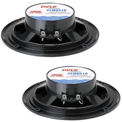 5.25 Inch Dual Marine Speakers - 2 Way Waterproof and Weather Resistant Outdoor Audio Stereo Sound System with 100 Watt Power, Polypropylene Cone and Cloth Surround - 1 Pair - PLMR51B (Black)