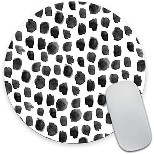 Smooffly Polka Dot Mouse Pad, Polka Dot Print, Dot Pattern, Gift for Her, Cute Round Mousepad, Cute Desk Accessories, Office Decor, Desk Decor, Mouse Pads