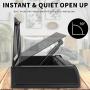 Biometric Gun Safe, Quick Access Gun Safes for Pistols with Fingerprint & Electronic Keypad Lock, Firearm Safe Box with Auto Open Lid Pneumatic Rod, Two Guns Capacity
