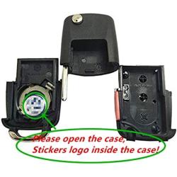 New Uncut blade Keyless Remote Key Fob Shell Case No Chips Inside for VW Volkswagen Jetta Passat Golf Beetle Rabbit GTI CC EOS (Black)
