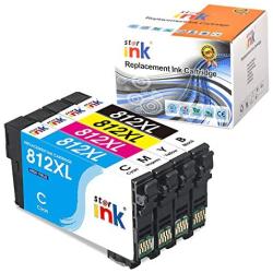 starink Remanufactured Ink Cartridge Replacement for Epson 812 XL 812XL T812 T812XL for Workforce Pro WF-7840 WF-7820 EC-C7000 Printer, (Black Cyan Magenta Yellow, 4 Packs)