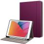 Fintie Folio Case for New iPad 8th Gen (2020) / 7th Generation (2019) 10.2 Inch - Multi-Angle Viewing Soft TPU Smart Stand Back Cover with Pocket, Pencil Holder, Auto Wake/Sleep, Purple