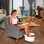 Foot Spa Bath Motorized Massager with Heat, Frequency Conversion, Red Light Rolling Massage, Adjustable Time & Temperature, Water Spray Bubble