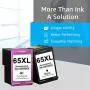 Palmtree Remanufactured Ink Cartridge Replacement for HP 65XL 65 XL to fit with Envy 5055 5052 5058 DeskJet 3755 2652 2655 3722 3723 3752 3758 3730 3720 3700 2622 2655 (1 Black, 1 Color) Palmtree Remanufactured Ink Cartridge Replacement for HP 65XL 65 XL to fit with Envy 5055 5052 5058 DeskJet 3755 2652 2655 3722 3723 3752 3758 3730 3720 3700 2622 2655 (1 Black, 1 Color)