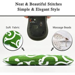 Mouse Wrist Rest Support Pad - Ergonomic Mouse Pad with Wrist Support for Computer, Laptop, Office Work, PC Gaming, Massage Ergobeads & Cotton Fabric (Grass)