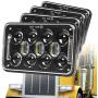 Newest 60W 4x6 Inch LED Headlights with DRL for H4651 H4652 H4656 H4666 H6545 Freightliner Kenworth Peterbilt International Volvo Sterling Western Star Mack(Black 4Pcs)