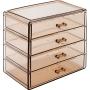 Sorbus Acrylic Cosmetics Makeup and Jewelry Storage Case Display– 4 Large Drawers Space- Saving, Stylish Acrylic Bathroom Case Great for Lipstick, Nail Polish, Brushes, Jewelry and More (Bronze Glow)