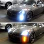 iJDMTOY Front Bumper Switchback LED Daytime Running Lights Compatible With 06-09 Nissan 350z LCI, Exact Fit Bumper Reflector Replacement Powered by White & Amber CREE LED Lights
