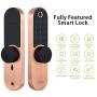 DATO Smart Lock L-F500, Keyless Entry Front Door Locks Homekit locksets for Exterior, Fingerprint, Digital Electronic Keypad, Bluetooth,Quickset, w/ App, for AirBnB, Home, Rose Gold