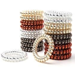 20 Pcs Spiral Hair Ties No Crease, Colorful Traceless Hair Ties, Elastic Coil Hair Ties, Matte Phone Cord Hair Ties, Waterproof Hair Coils for Women Girls，Assorted Color
