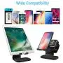 Apple Watch Stand, ZVEdeng Phone and Apple Watch Stand, Apple Watch Charging Station Stand Dock, Universal Stand Holder for iPhone 12 Pro Max/12/12 Pro/12 Mini Apple Watch 38mm-42mm-Black Leather