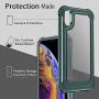 iPhone X Case, iPhone Xs Case with [ Screen Protector Tempered Glass x2Pack] SUPBEC Protective Phone Cover with Silicone PC+TPU Shockproof Rubber Heavy Duty Case for iPhone X/iPhone Xs-Clear Green