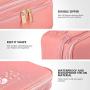 Travel Electronics Organizer, Waterproof Cable Organizer Bag for Electronic Accessories Double Layer Large Shockproof Cable Storage Bag for Cord, Power Bank, Tablet(Up to iPad 11 inch)- Rose Gold