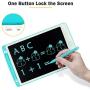 Richgv LCD Writing Tablet, 10 inches Electronic Graphic Tablet, Writing & Drawing Doodle Board with Memory Lock for Home, School,Office, Blue