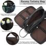 Leather Toiletry Bag for Men,Large Capacity Waterproof Travel Dopp Kit with Sturdy Handle,Travel Organizer for Toiletries -Travel Bag for Dad/ Men/ Husband -Perfect Gifts for Valentines Day