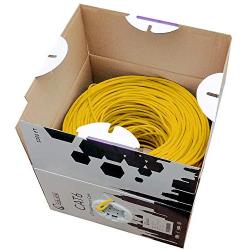 CAT6 Plenum Cable 1000ft (CMP) | Easy to Pull Fluke Tested Plenum Rated Wire | 23AWG Solid 550MHz, 4Pair 10Gigabit UTP Internet Cable, Available in Multi Colors (Yellow)